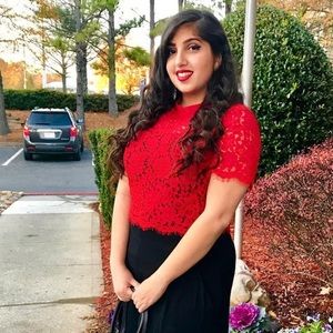 Express Red lace top